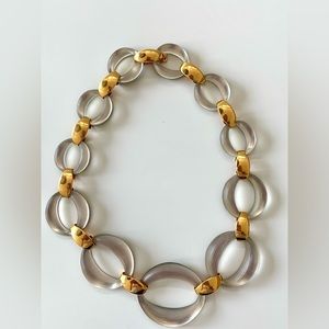Alexis Bittar gold and lucite link necklace